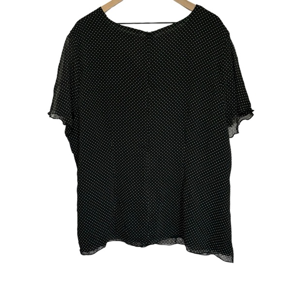 NWT Sag Harbor Blouse Polka Dot Sheer Ruffles V-neck Office Workwear Size 2X - Picture 8 of 13